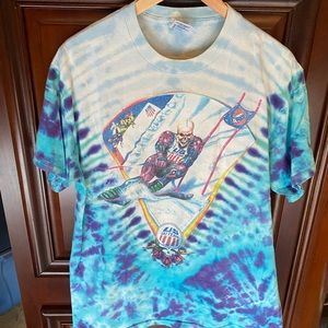 Vintage Grateful Dead Winter World Tour 94-95  U.S. Ski team Graphic Tie Dye Tee